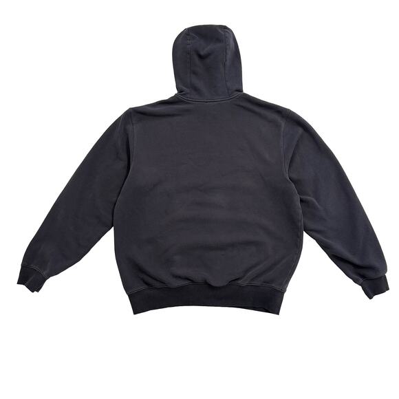 2000s Adidas Embroidered Logo Hoodie Sweatshirt Streetwear Faded Black | Size L - Picture 2 of 8